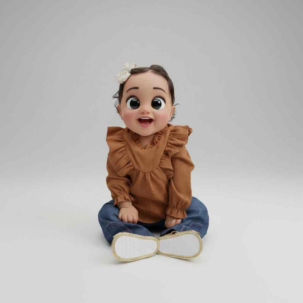 Smiling Baby Doll Sitting free 3D printable STL