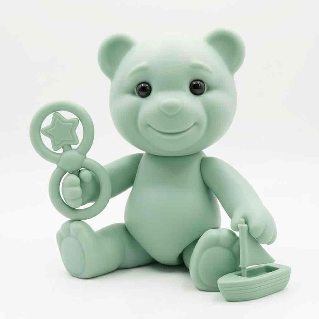 Cute Green Bear Toy free 3D printable STL