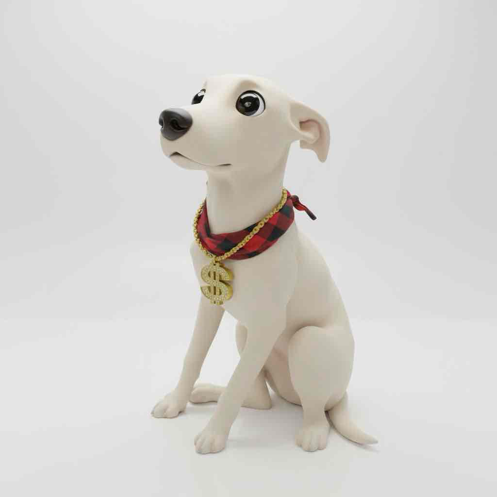 White Dog Statue free 3D printable STL