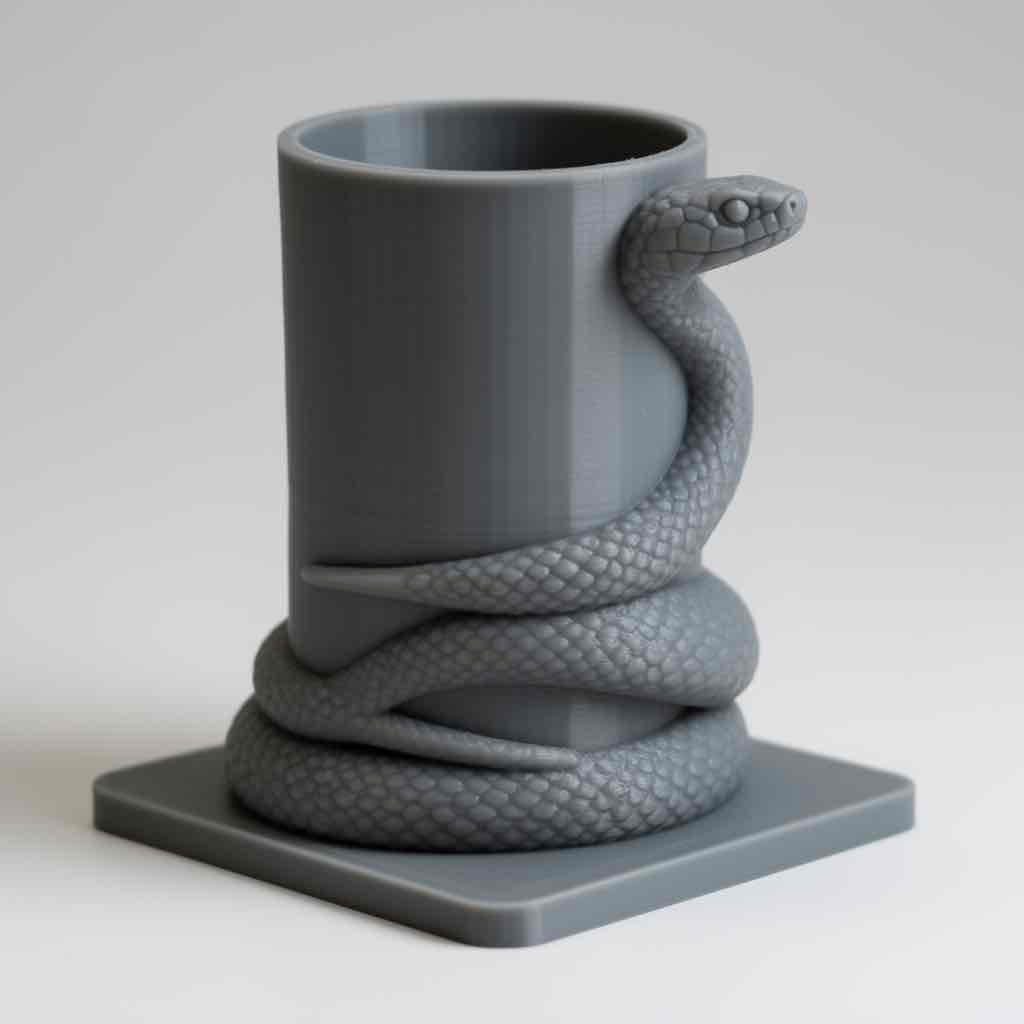 Coiled Snake Cup Holder free 3D printable STL