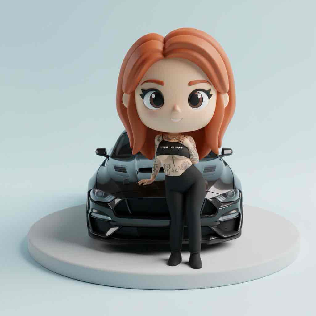 Stylized Girl with Mustang free 3D printable STL