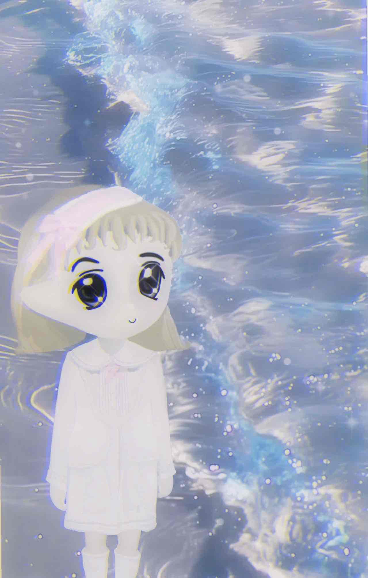 Chibi Girl Water Scene free 3D printable STL