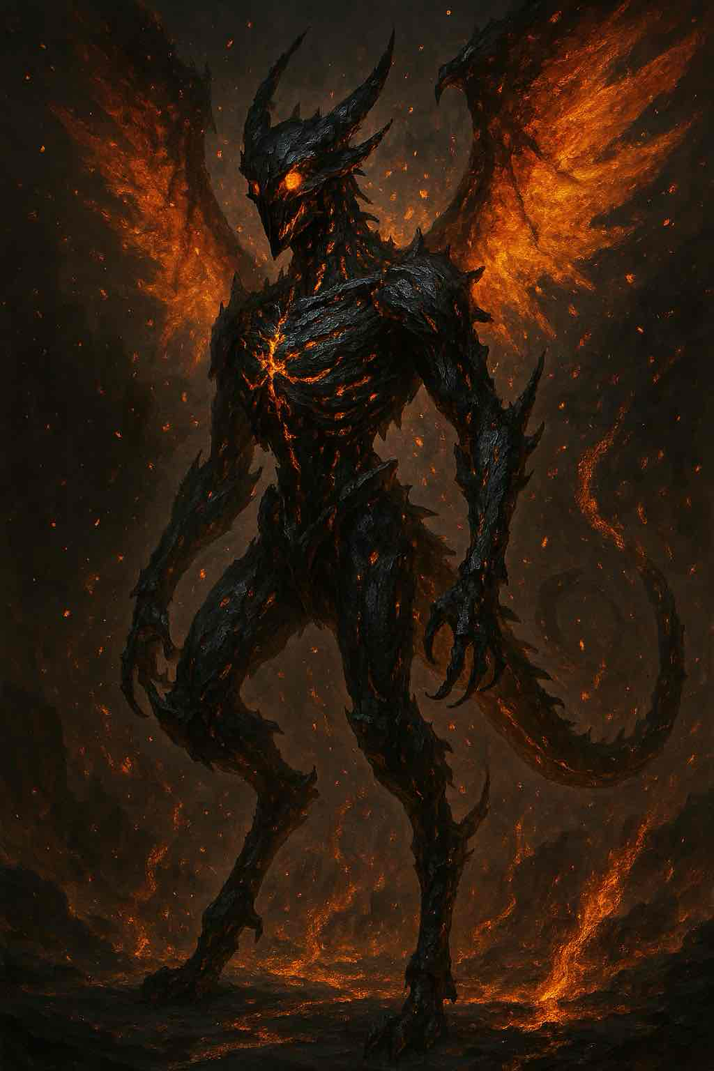 Demonic Winged Figure free 3D printable STL