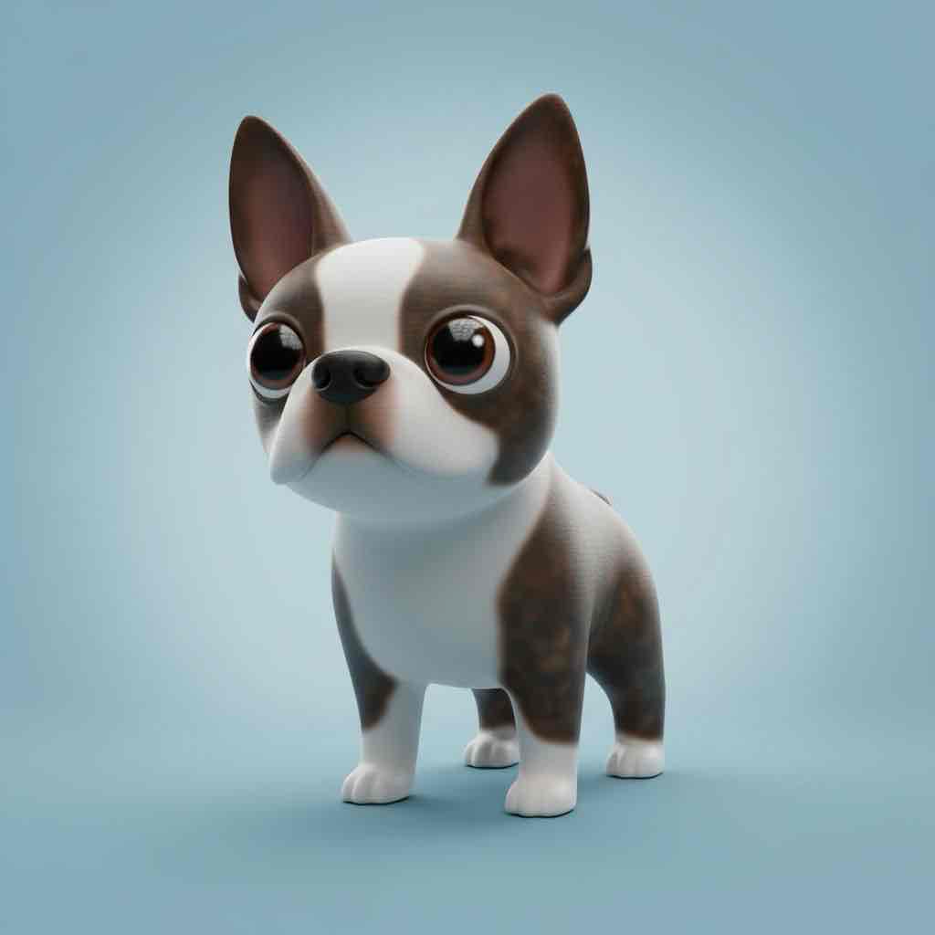 Cute Boston Terrier free 3D printable STL