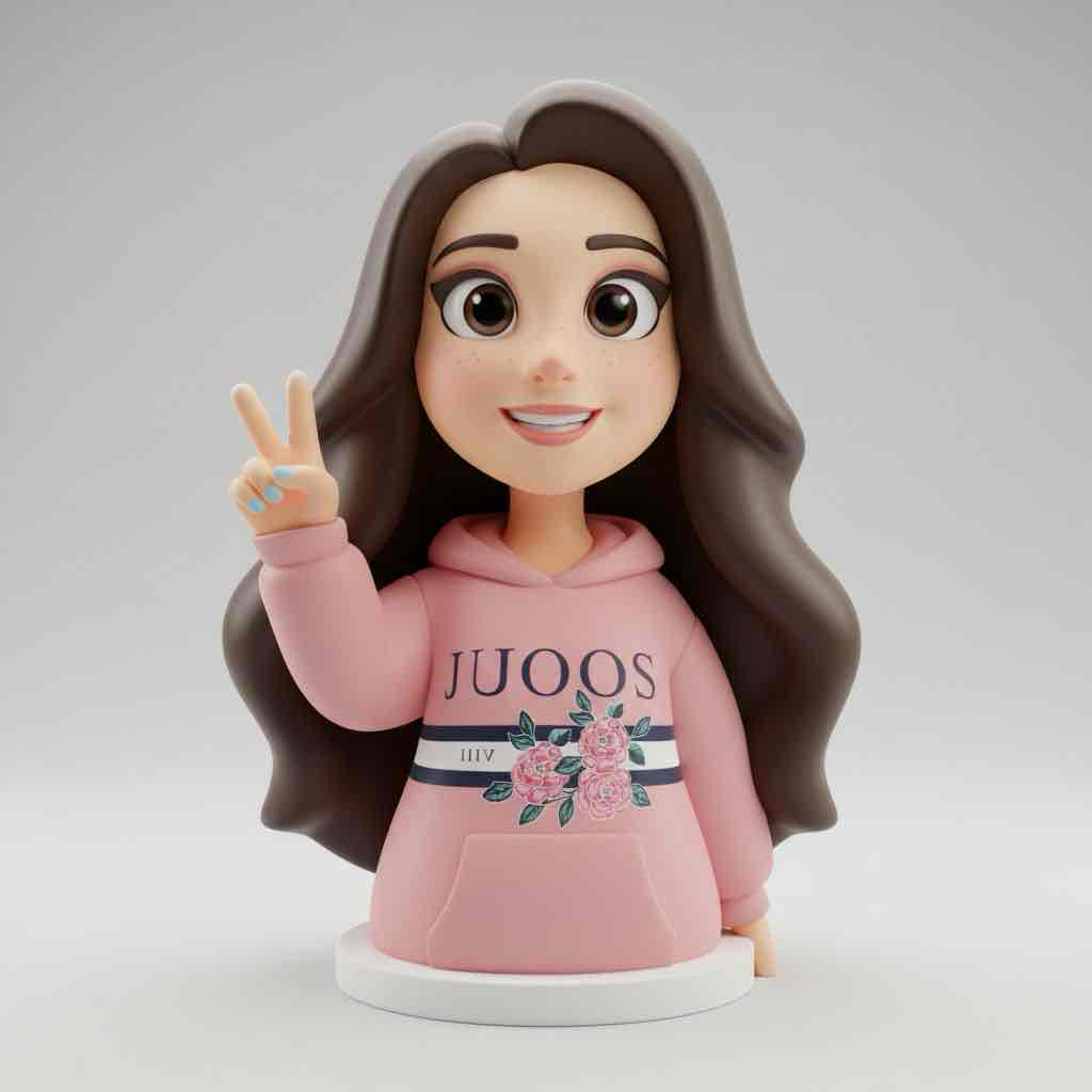Girl Figurine Peace Sign free 3D printable STL