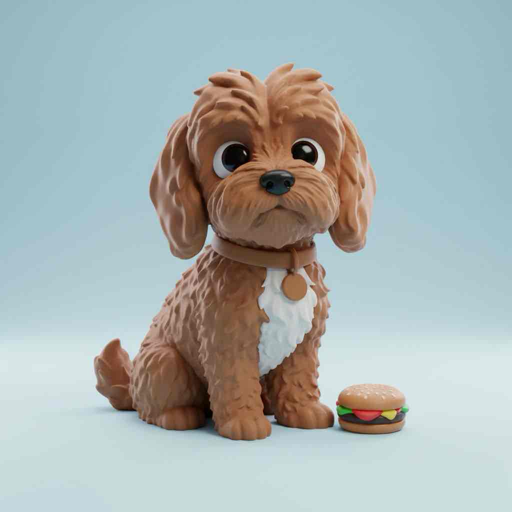 Cute Cockapoo Puppy free 3D printable STL