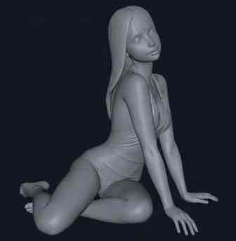 Crawling Female Figure free 3D printable STL