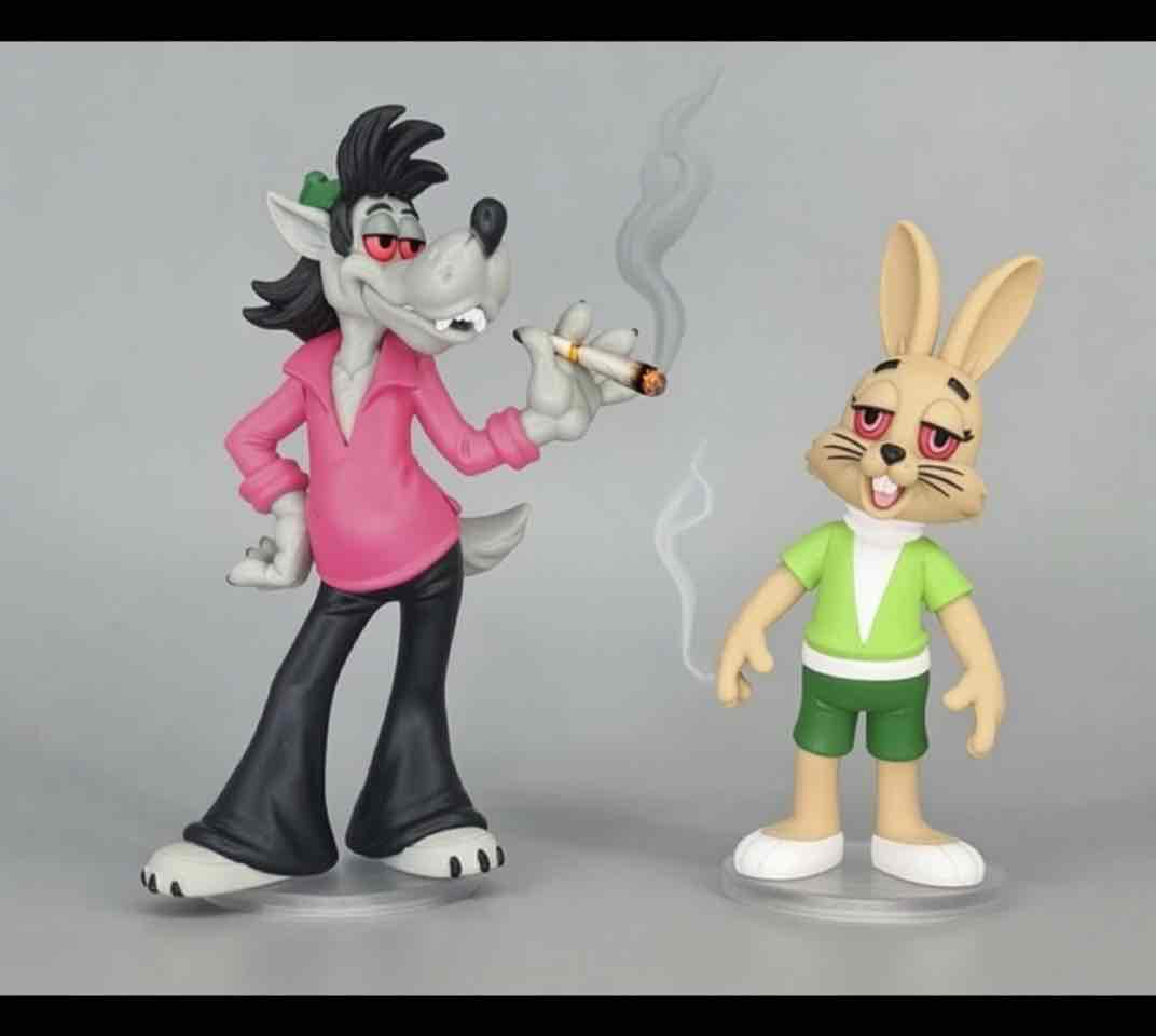 Wolf and Rabbit Figures free 3D printable STL
