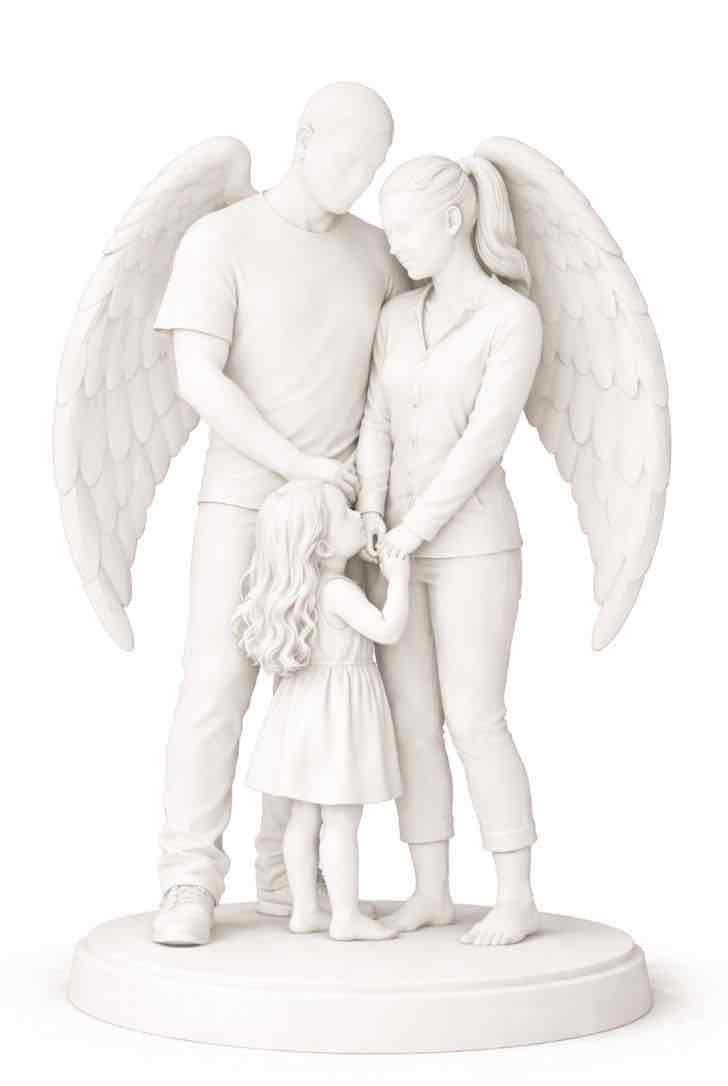 Angel Family Sculpture free 3D printable STL
