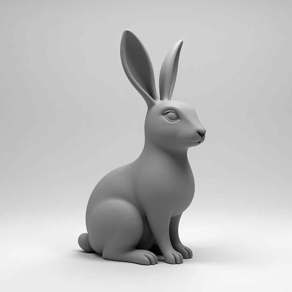 Sitting Rabbit Figure free 3D printable STL