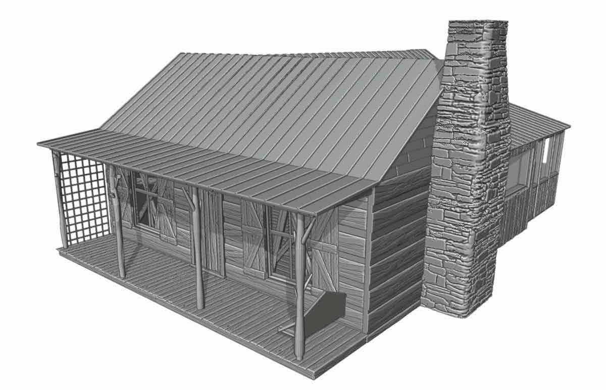Rustic Cabin Model free 3D printable STL