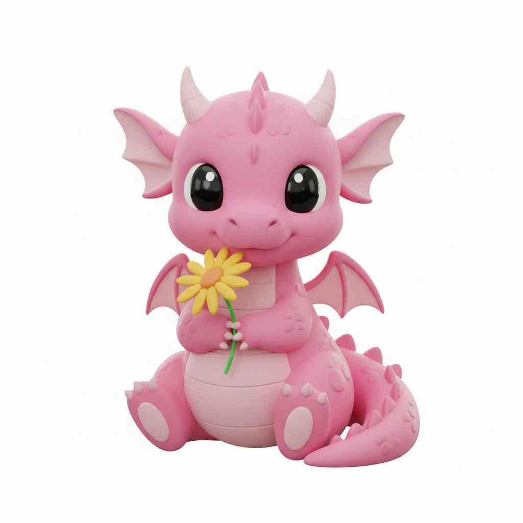 Pink Dragon Figurine free 3D printable STL
