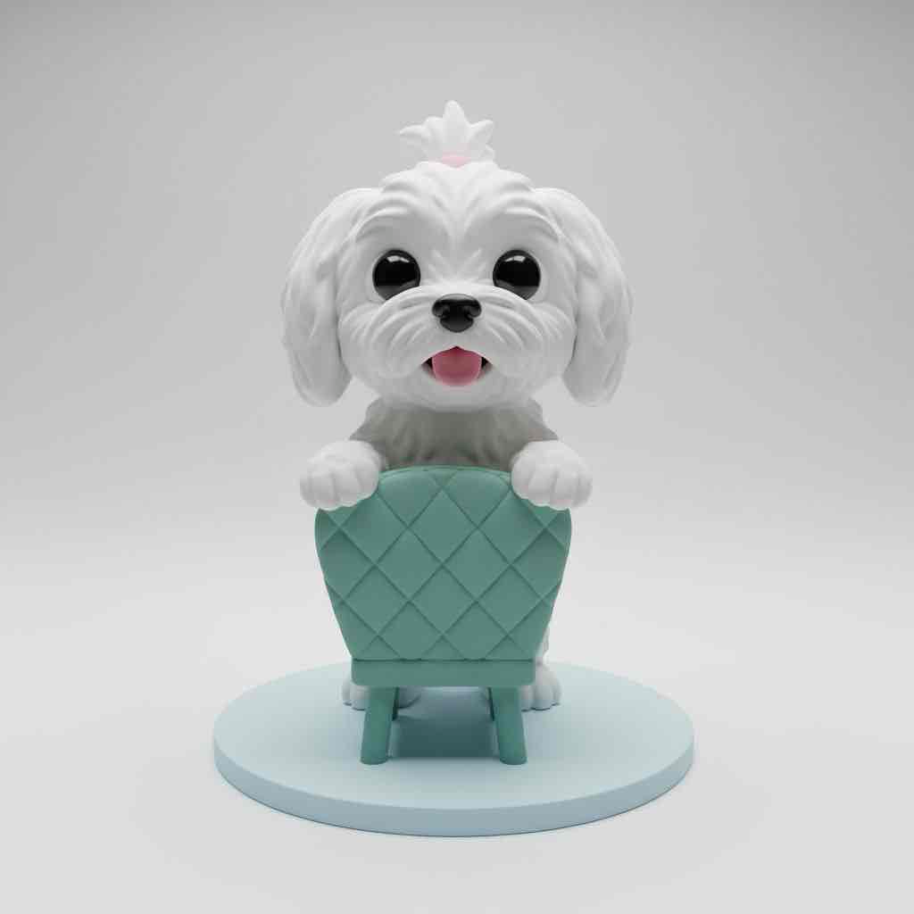 Maltese Dog Figurine free 3D printable STL
