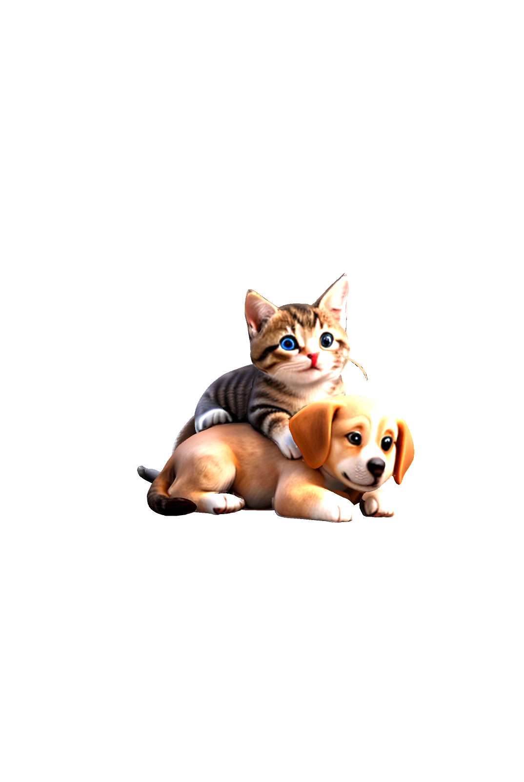 Playful Kitten and Puppy free 3D printable STL