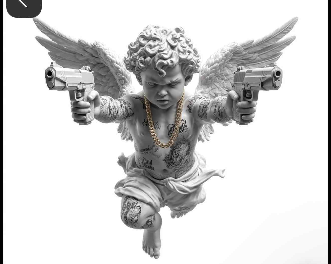 Tattooed Angel with Guns free 3D printable STL