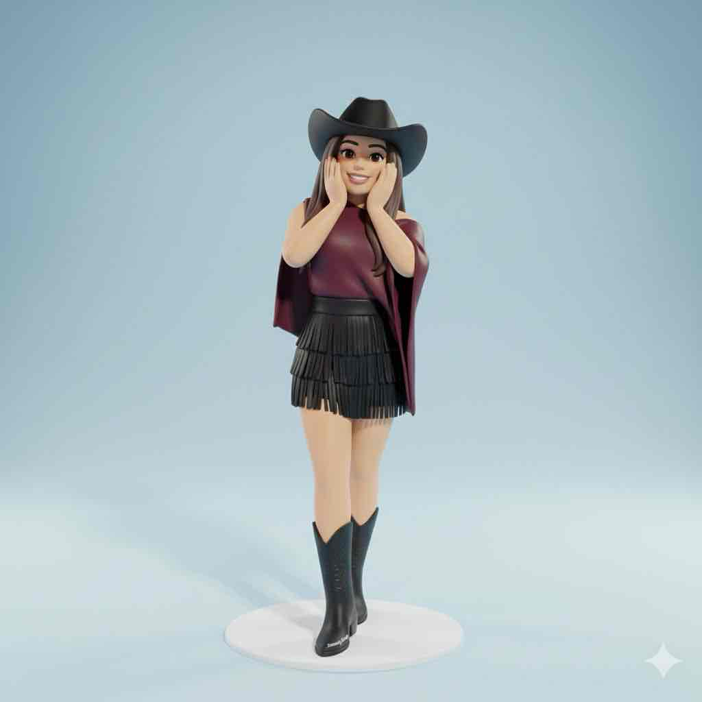 Cowgirl Figurine Pose free 3D printable STL