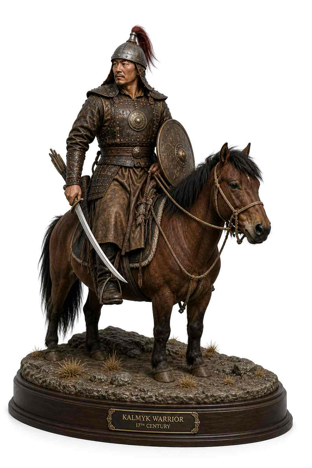 Kalmyk Warrior Statue free 3D printable STL
