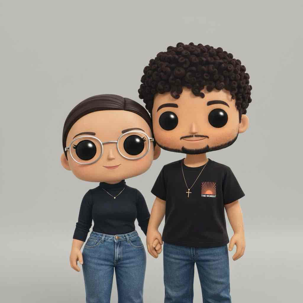 Stylized Cartoon Couple free 3D printable STL