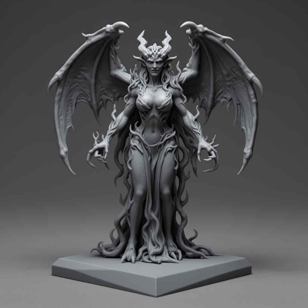 Demonic Queen Statue free 3D printable STL