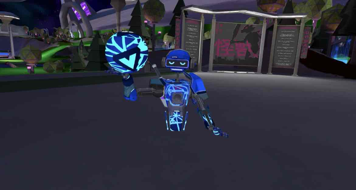 Blue Robot Holding Sphere free 3D printable STL