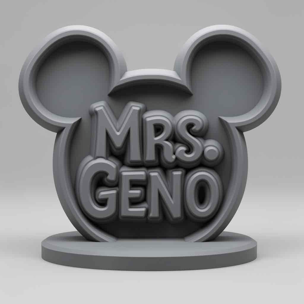 Mickey Mouse Name Sign free 3D printable STL