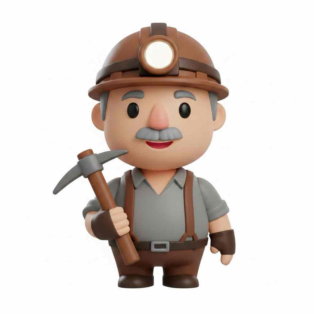 Cartoon Miner Figurine free 3D printable STL