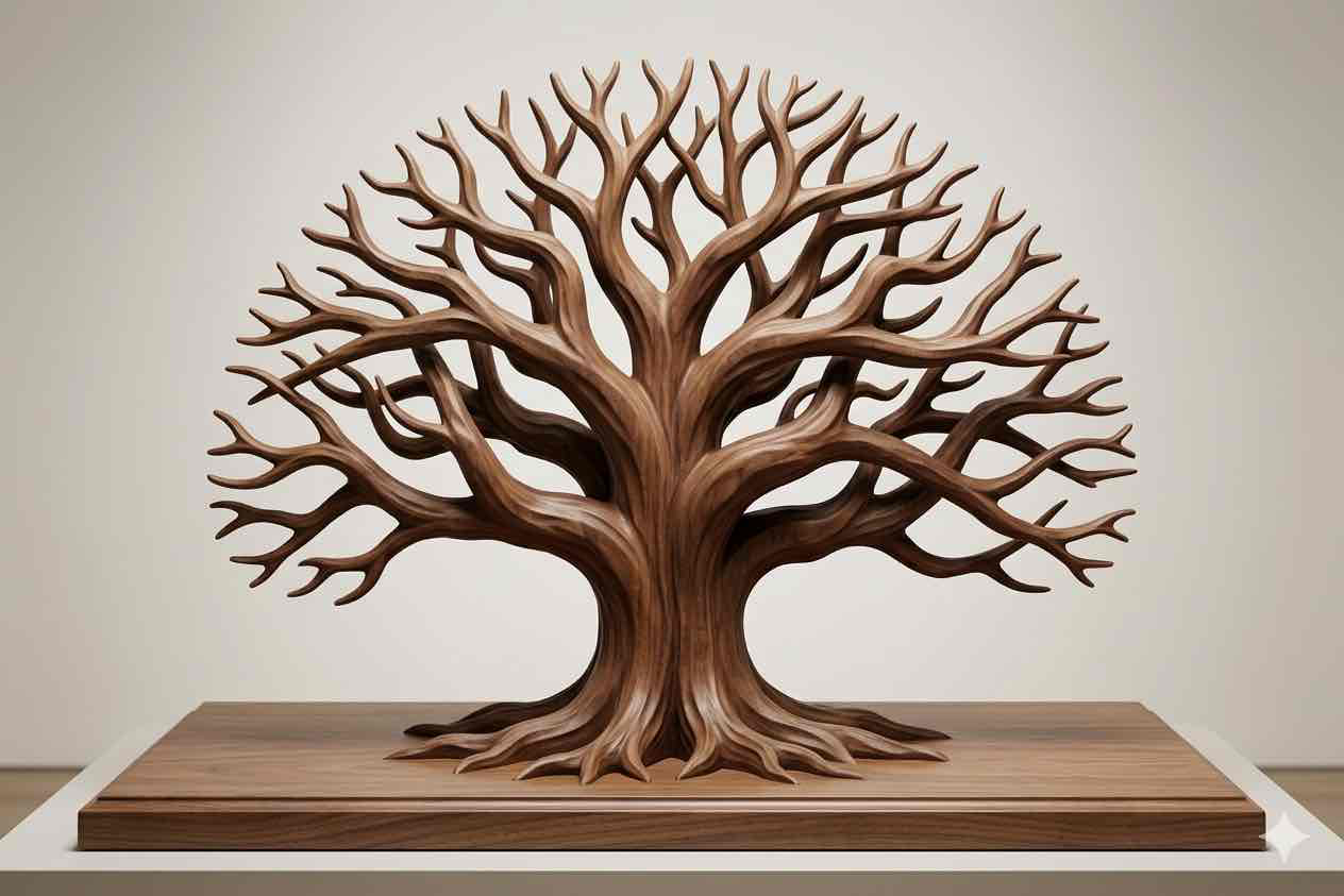 Intricate Wooden Tree Sculpture free 3D printable STL