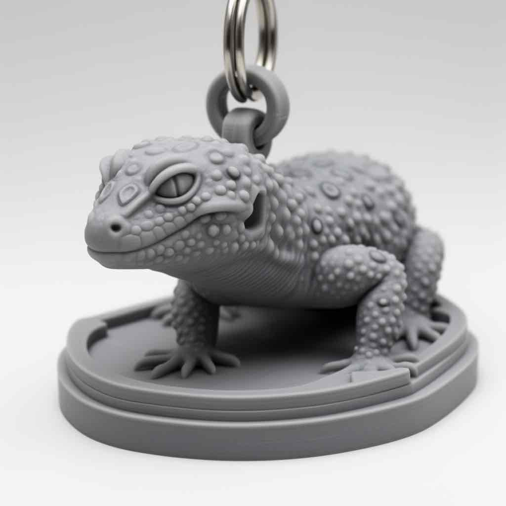 Leopard Gecko Keychain free 3D printable STL