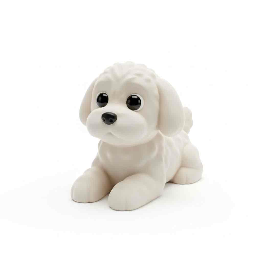 Lying White Puppy free 3D printable STL