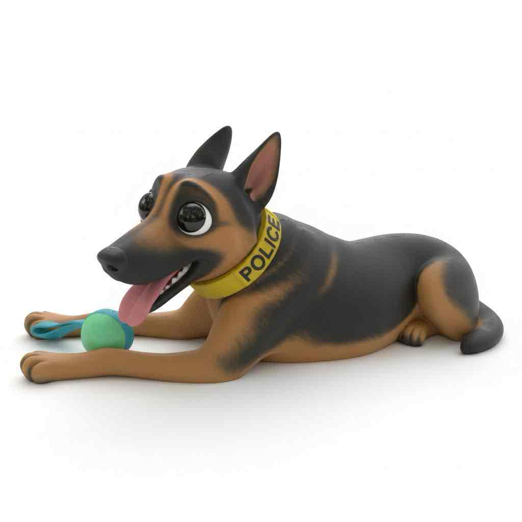 German Shepherd Police Dog free 3D printable STL