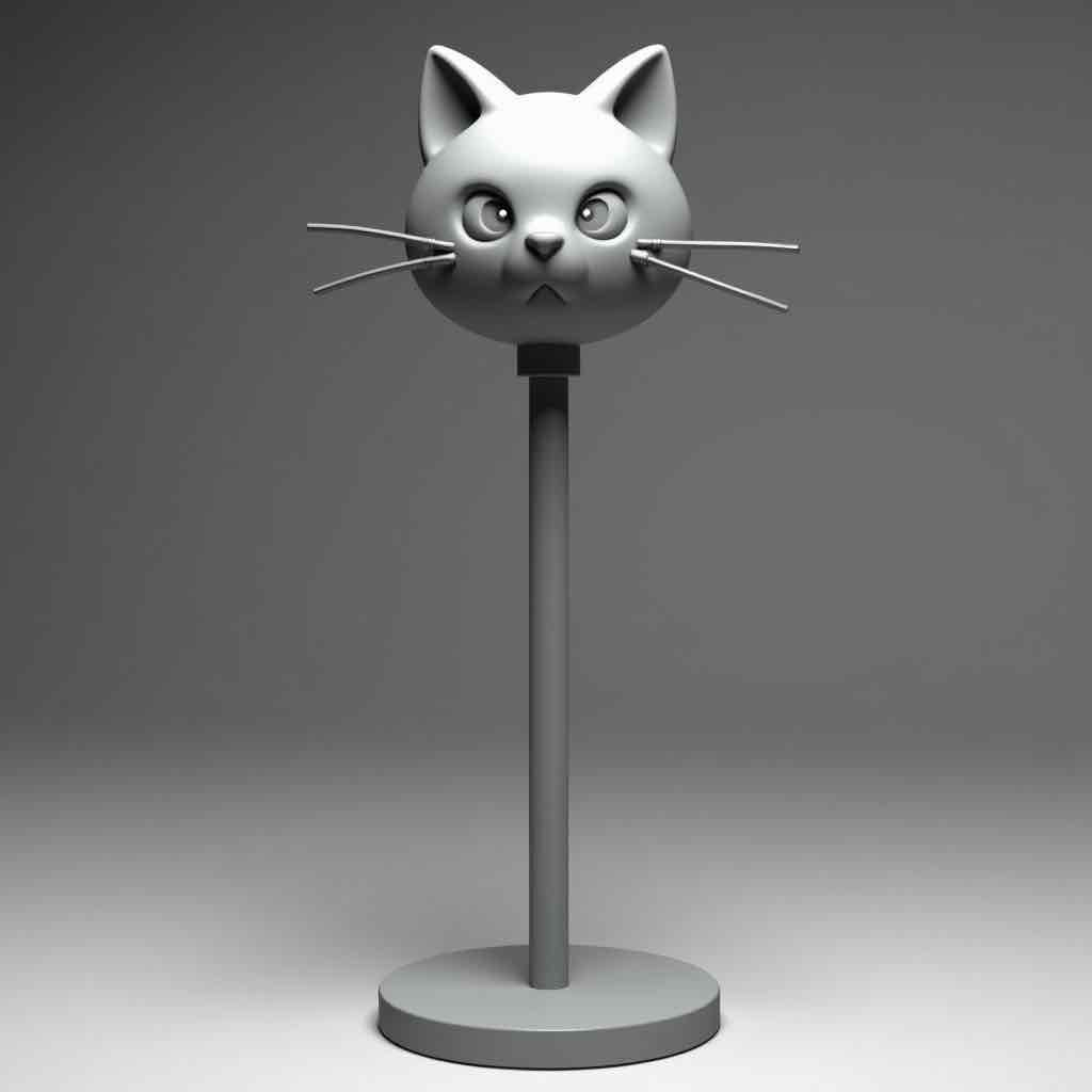 Cute Cat Head Sculpture free 3D printable STL