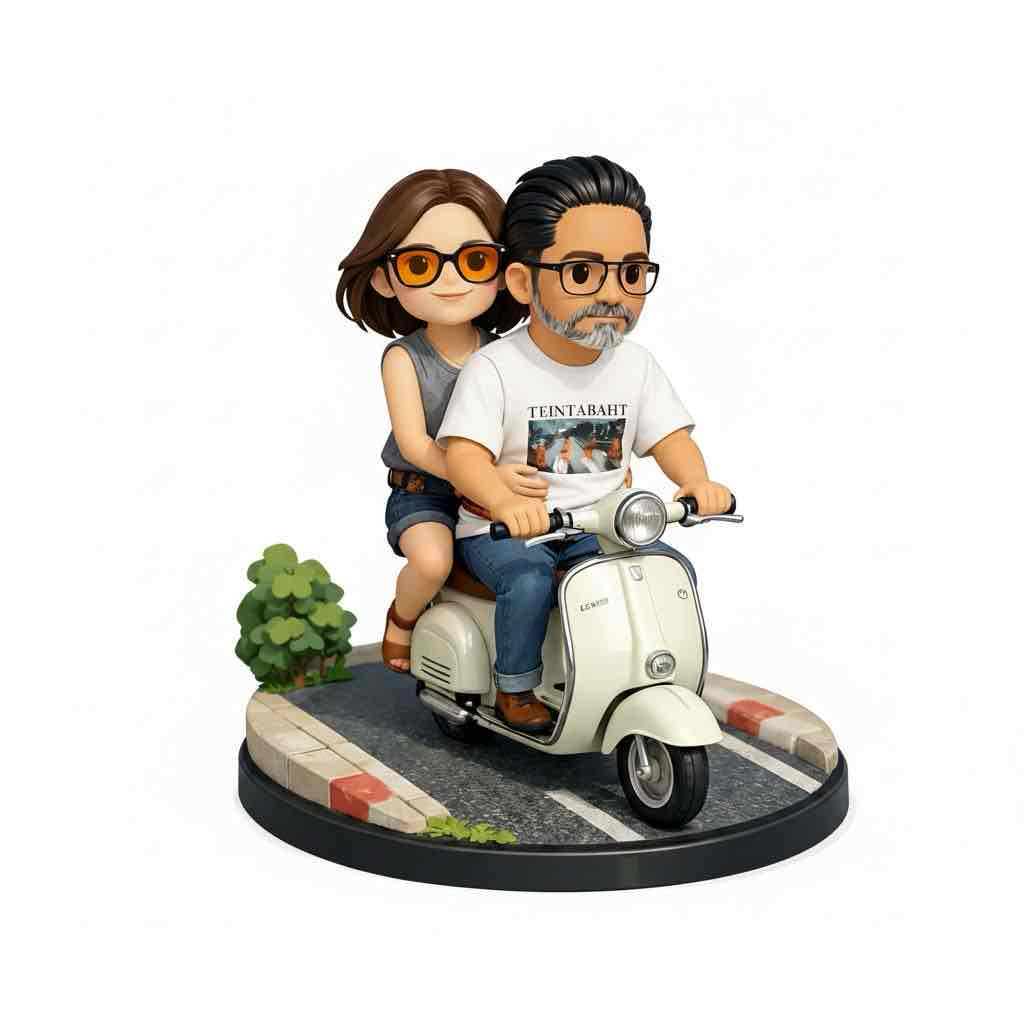 Couple on Vespa free 3D printable STL