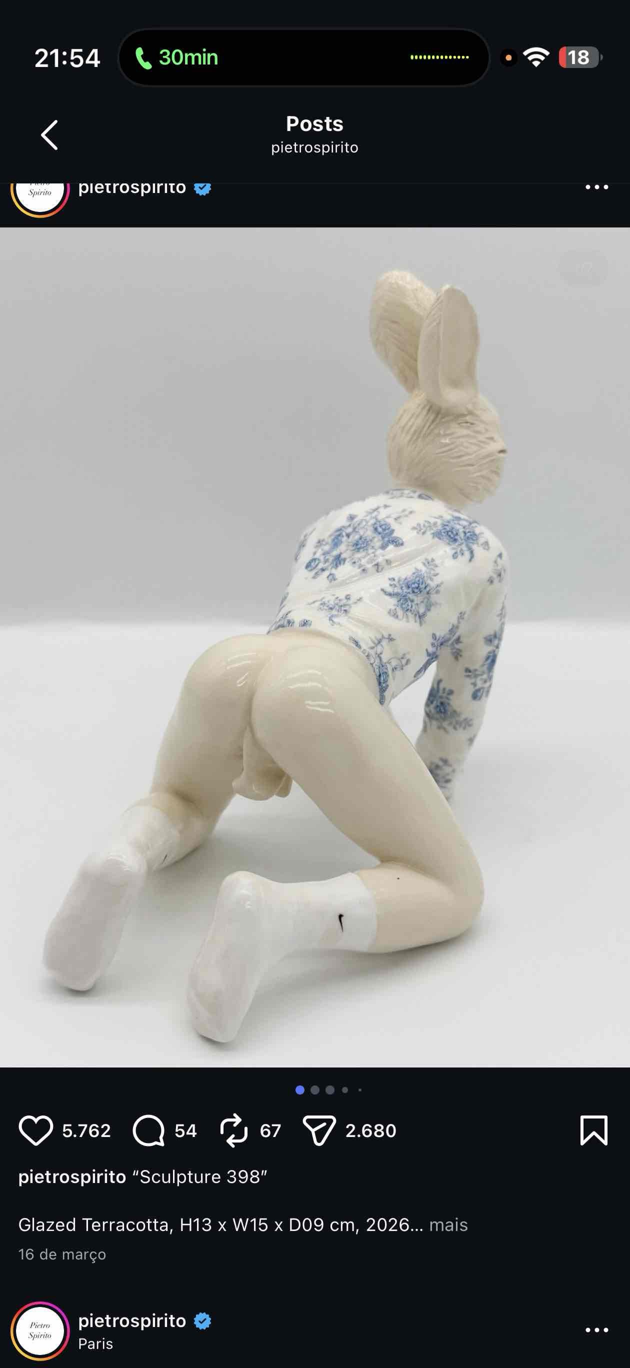 Bunny Sculptural Figure free 3D printable STL