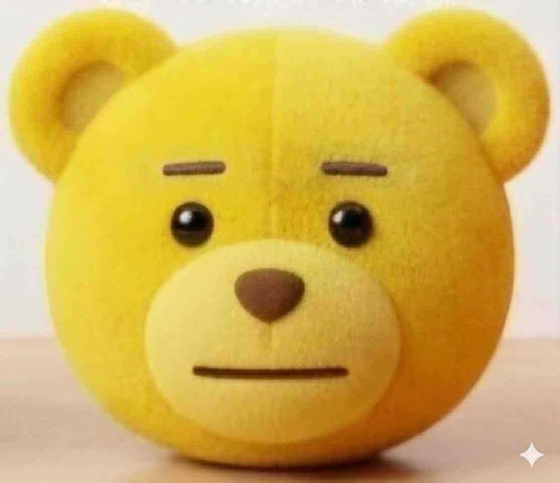 Yellow Bear Plush Face free 3D printable STL