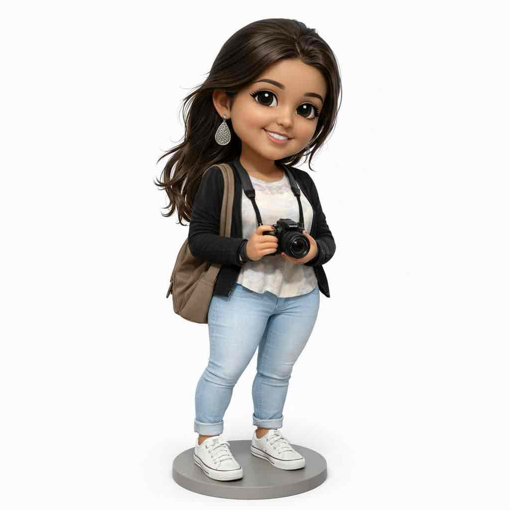 Camera Girl Figurine free 3D printable STL