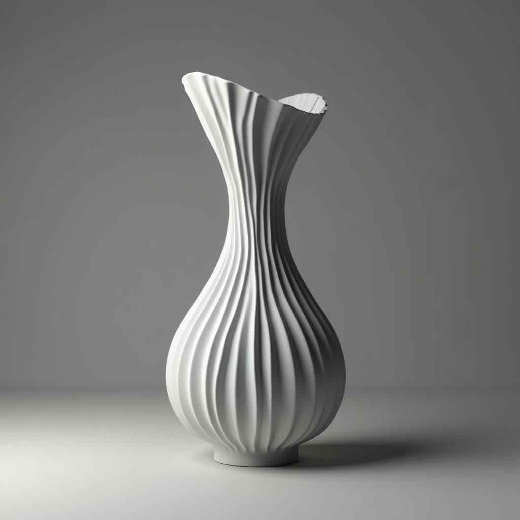 Fluted White Vase free 3D printable STL