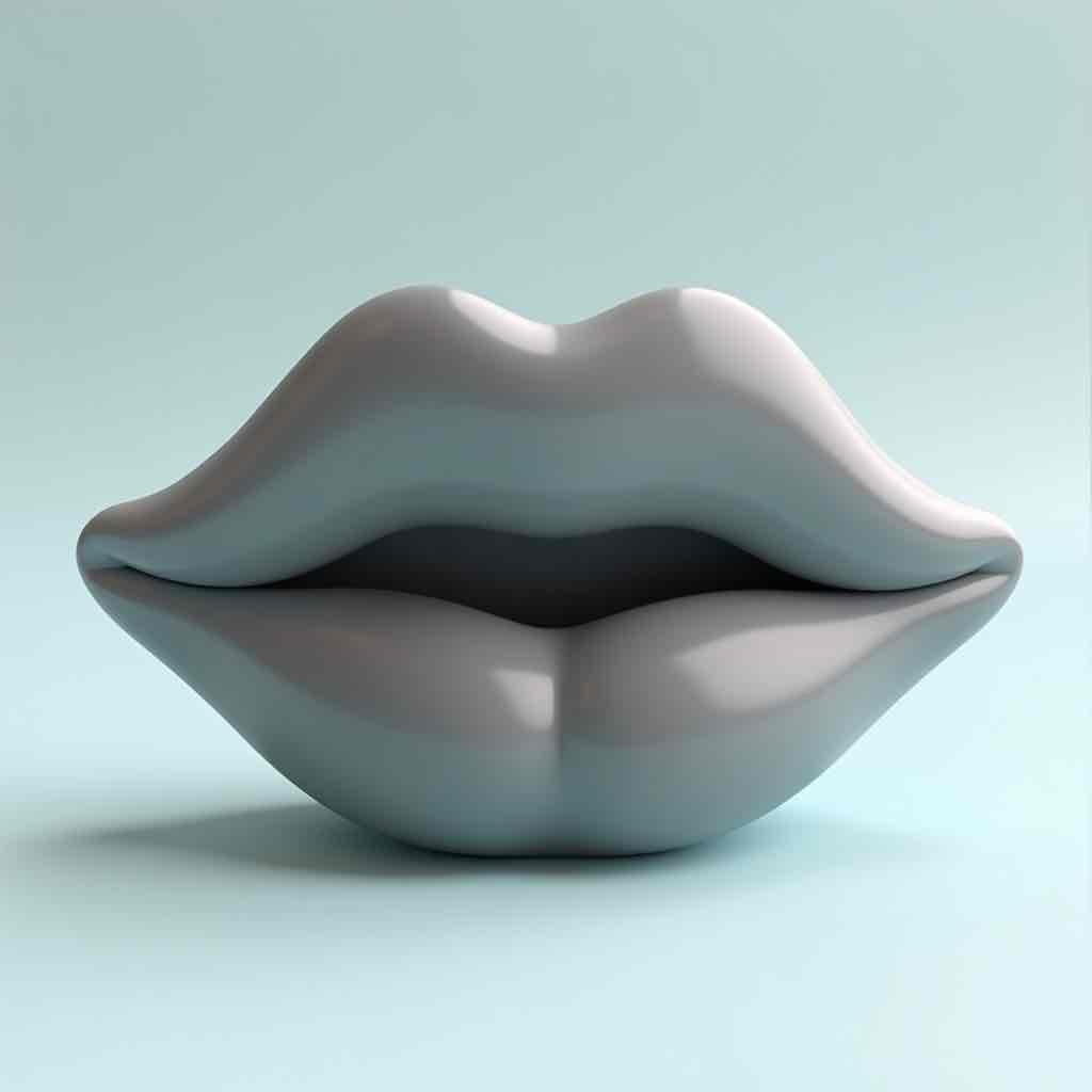 Stylized Lips Sculpture free 3D printable STL