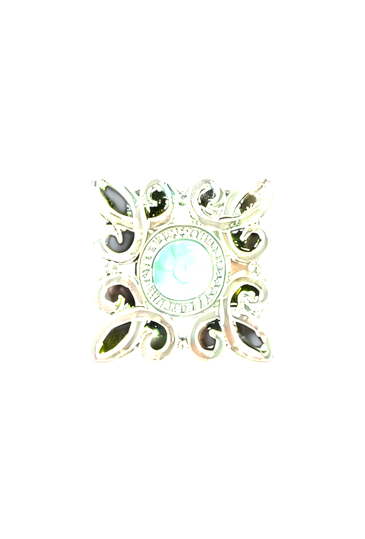 Ornate Turquoise Brooch free 3D printable STL