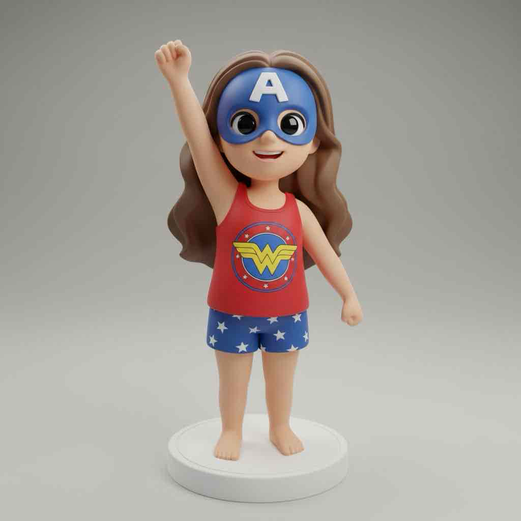 Wonder Woman Kid Figure free 3D printable STL