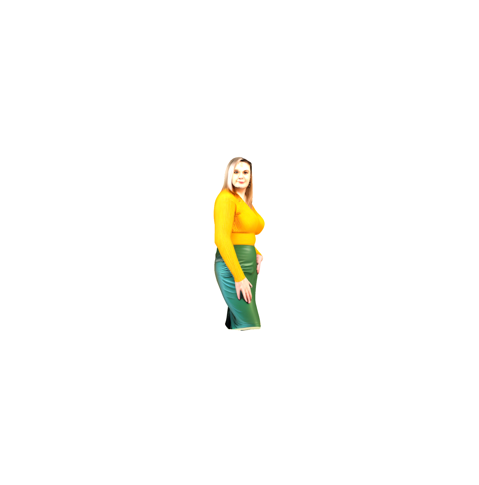 Woman in Yellow Sweater free 3D printable STL