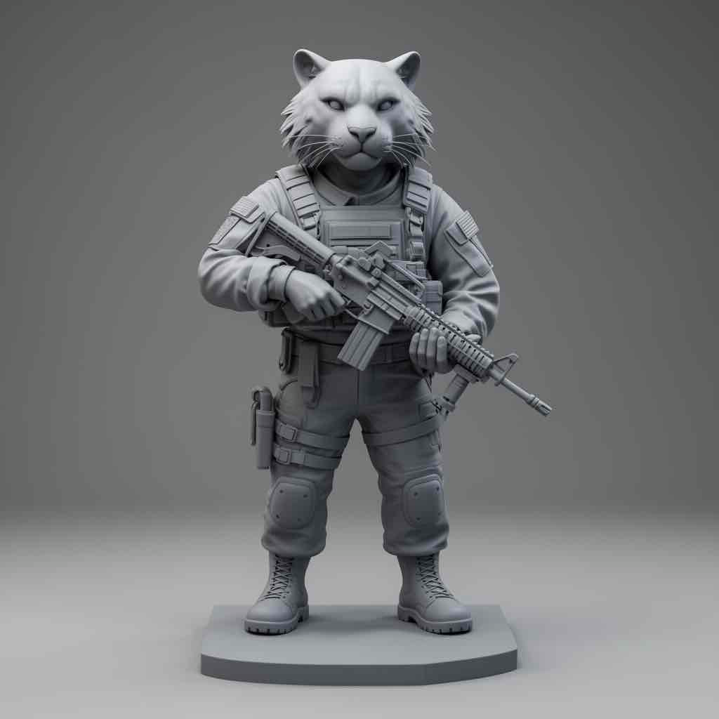 Military Cat Soldier free 3D printable STL