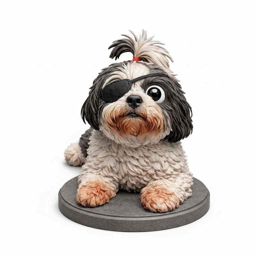 Pirate Shih Tzu Dog free 3D printable STL