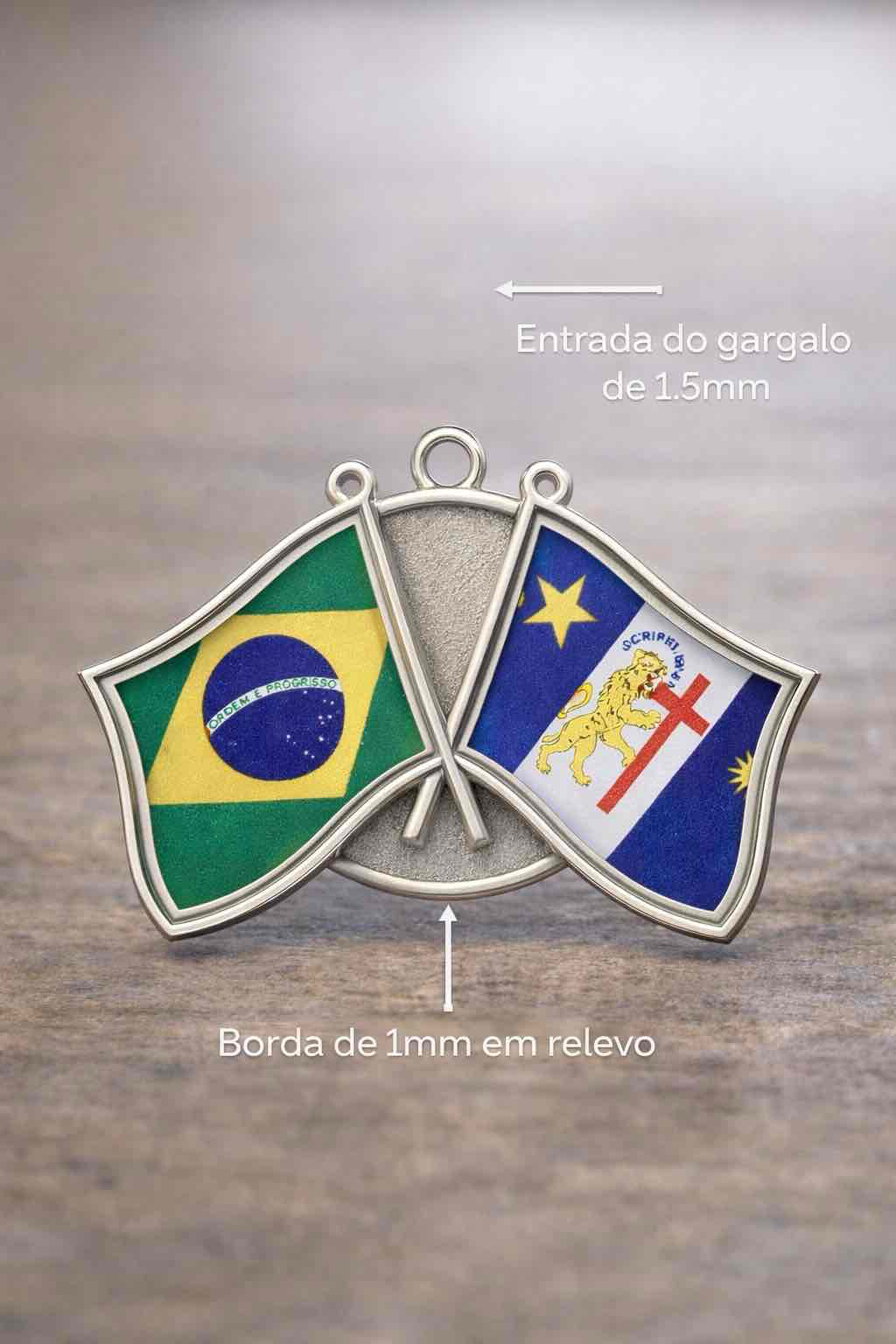Brazil and Portugal Flags Medallion free 3D printable STL