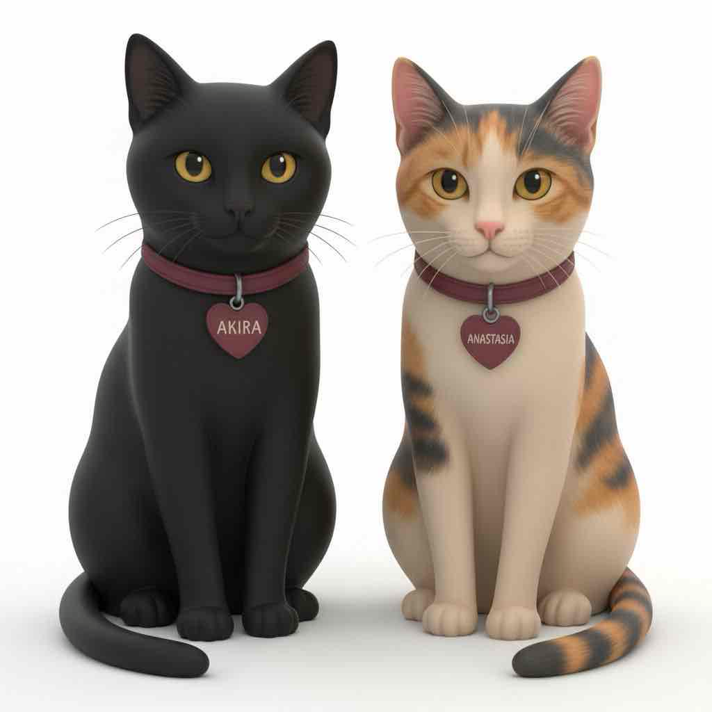 Akira and Anastasia Cats free 3D printable STL