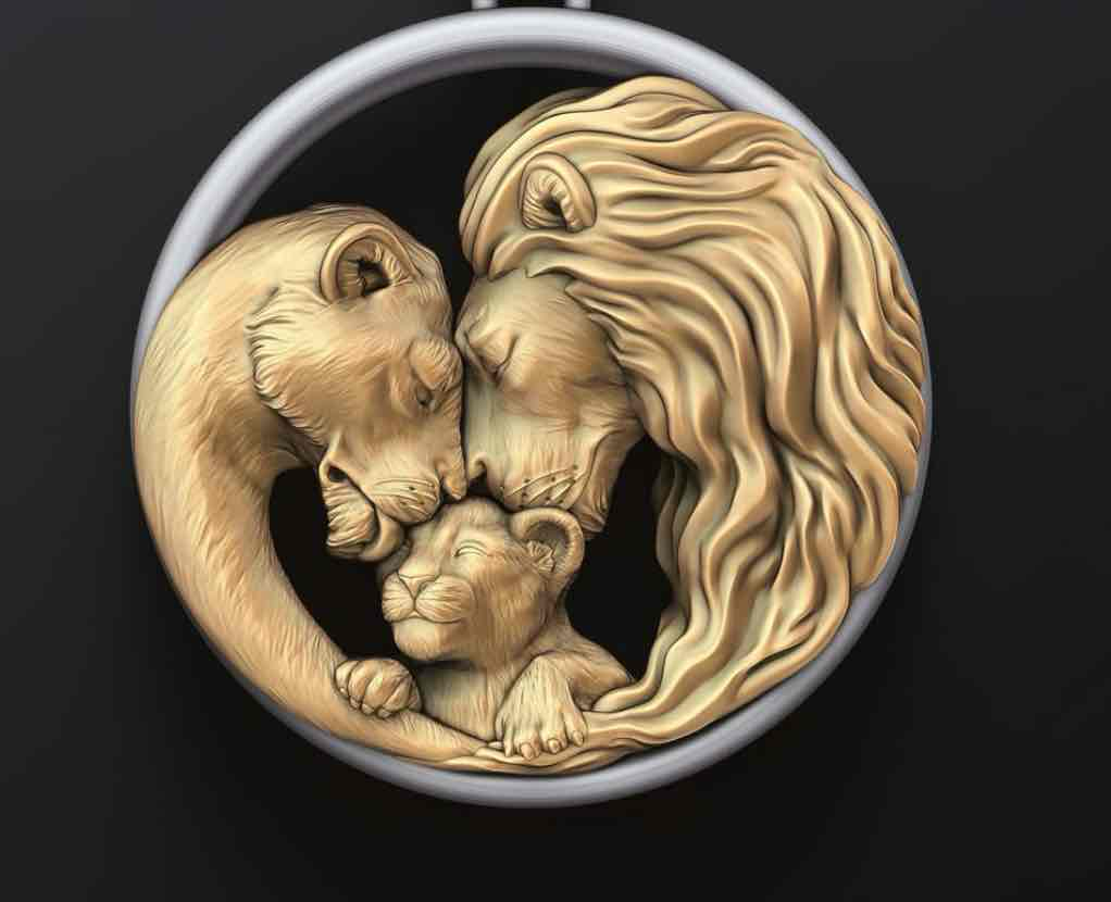 Lion Family Embrace free 3D printable STL