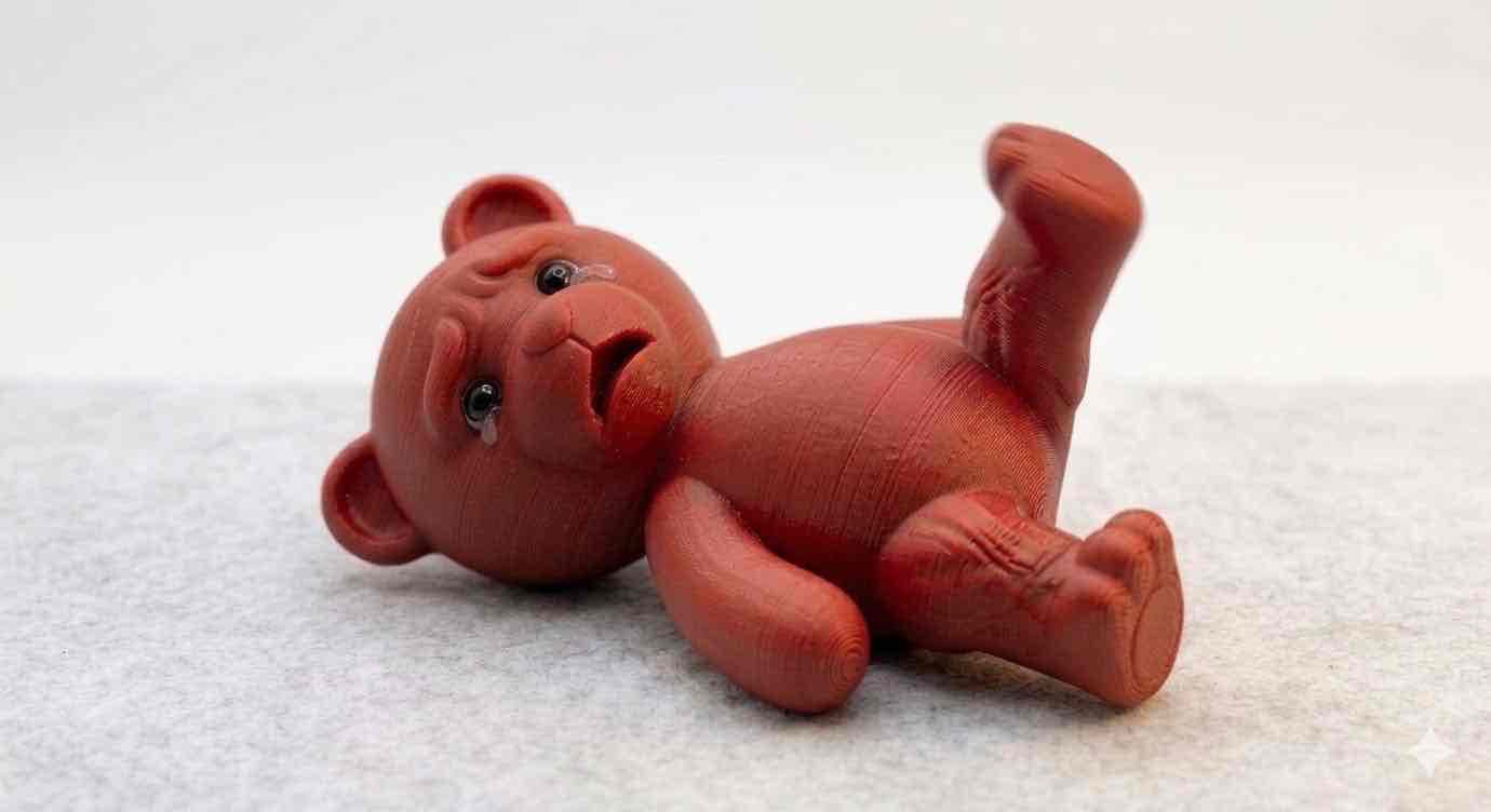 Crying Brown Bear Figure free 3D printable STL