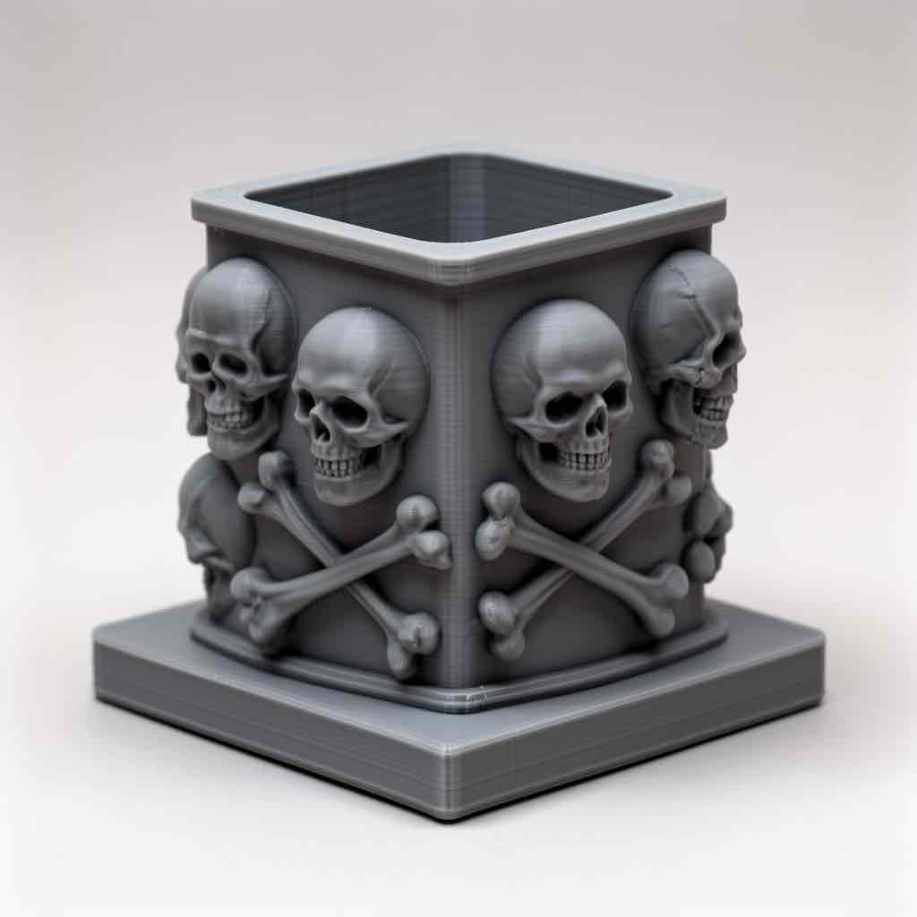 Skull and Bones Planter free 3D printable STL