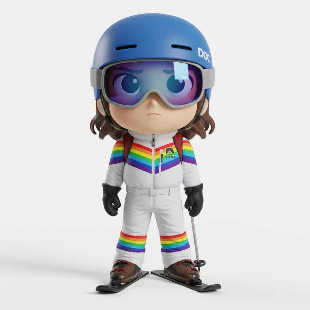 Skiing Rainbow Kid Figure free 3D printable STL