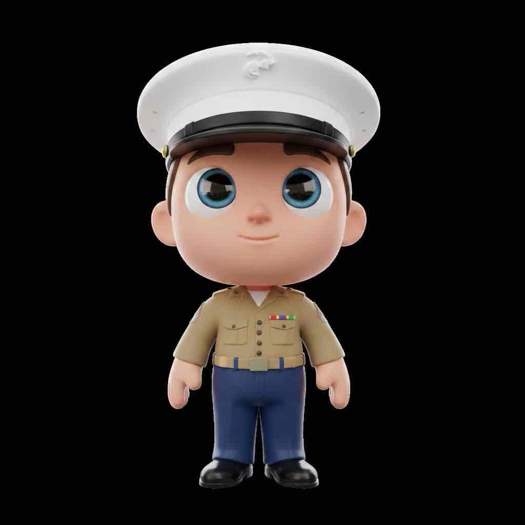 Cartoon Marine Figure free 3D printable STL