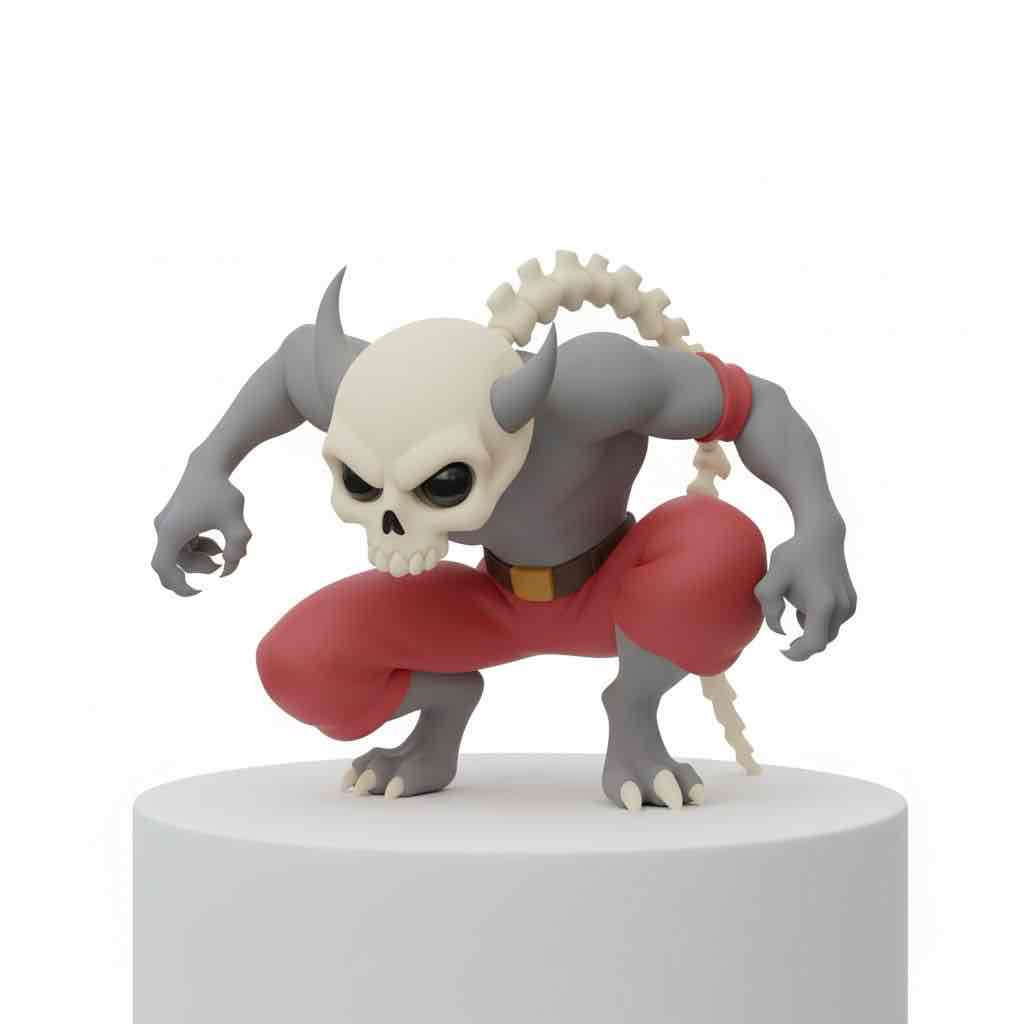 Cartoon Skeleton Demon free 3D printable STL